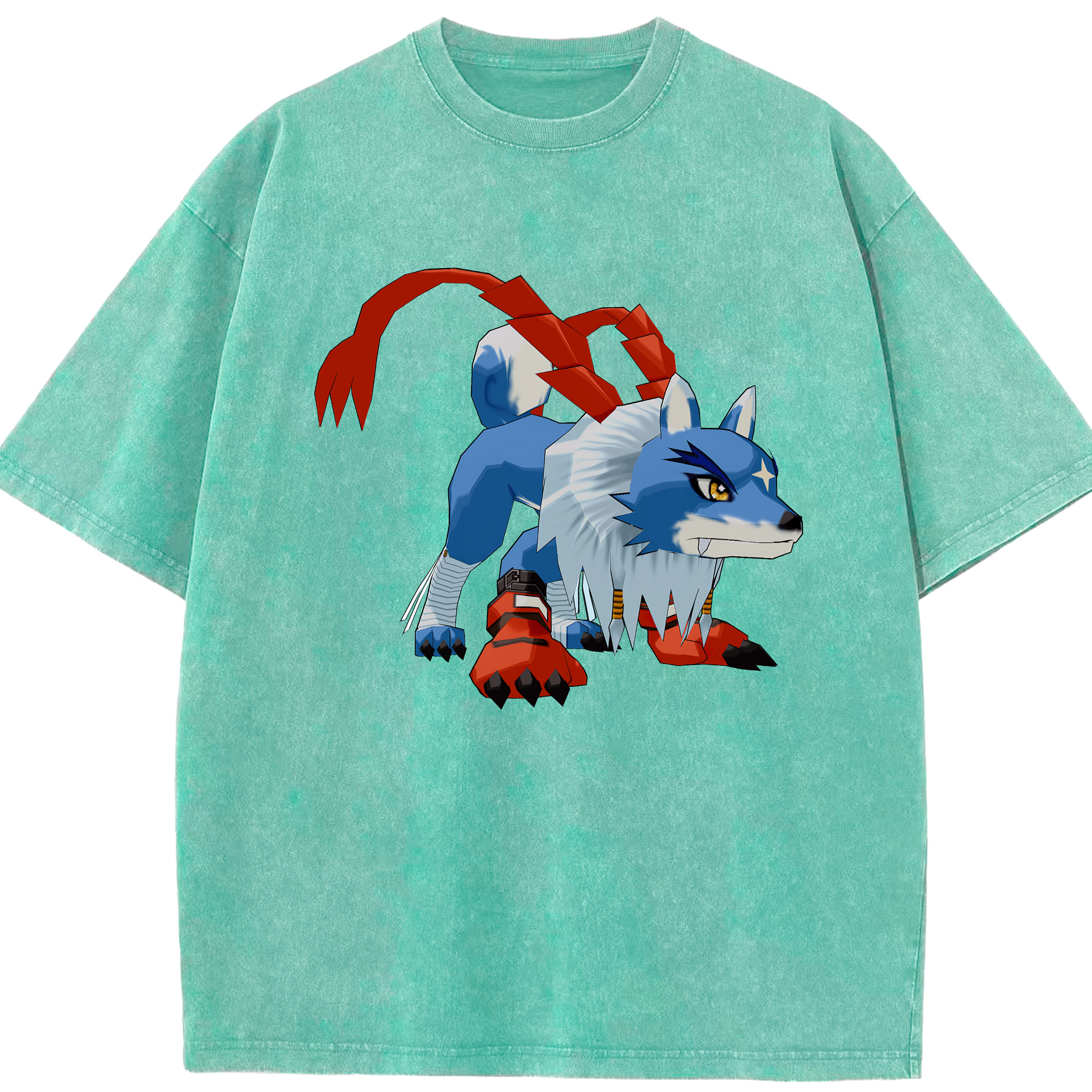 （画像用） Digimon デジタルモンスター/デジモン 綿100% ヴィンテージ風 半袖Tシャツ（フロントプリント）